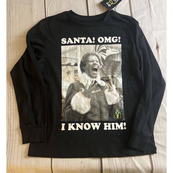 Boys' Long Sleeve Elf 'Santa! I Know Him' Graphic T-shirt Art Class M NWT - Picture 2 of 3